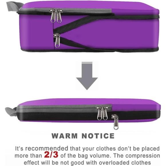 4Pack Compression Packing Cubes Travel Accessories Expandable Packing Organizers - Picture 5 of 6